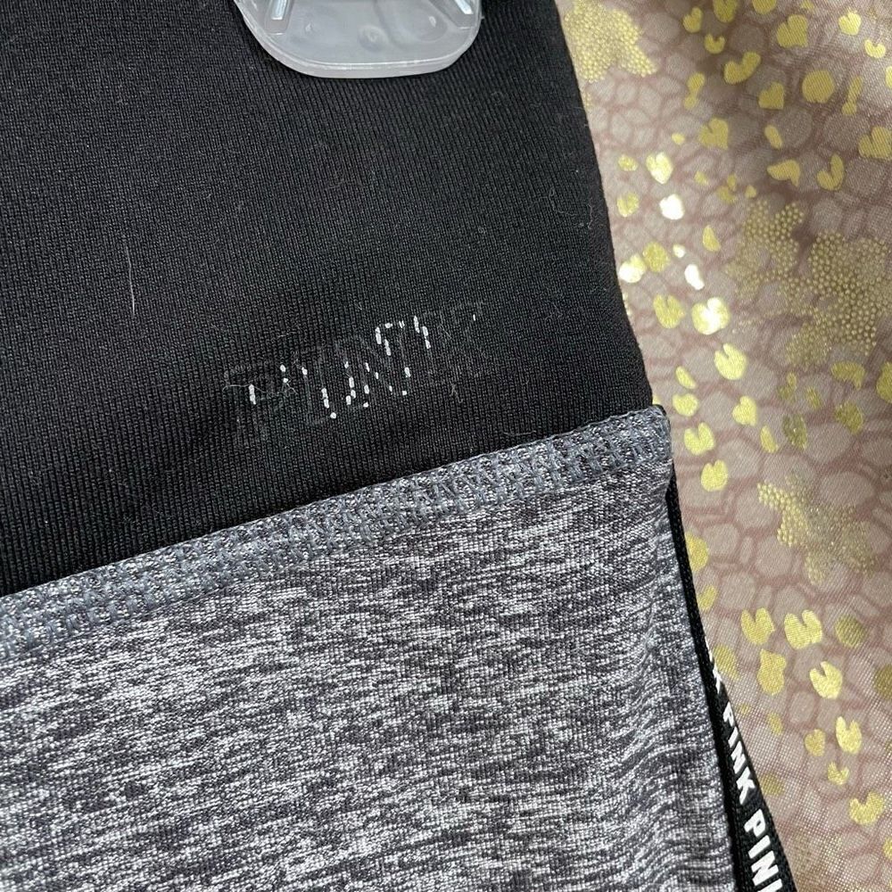 PINK Victorias Secret Ultimate Marled Gray Black Capri Leggings, XS - Picture 4 of 5
